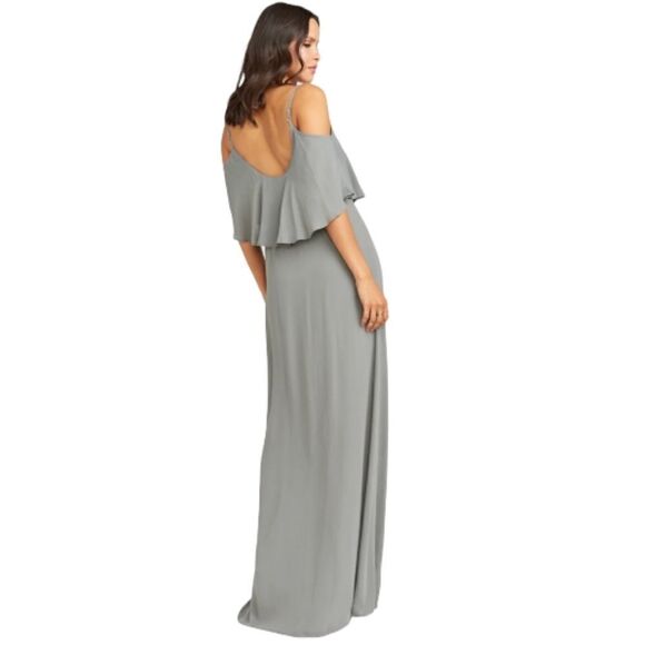 Show Me Your Mumu Caitlin Formal Maxi Soft Charcoal‎ Bridesmaid Dress Size Small - Picture 3 of 6